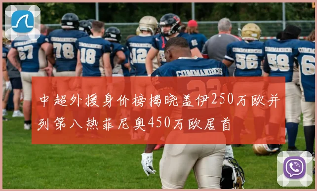 中超外援身价榜揭晓盖伊250万欧并列第八热菲尼奥450万欧居首
